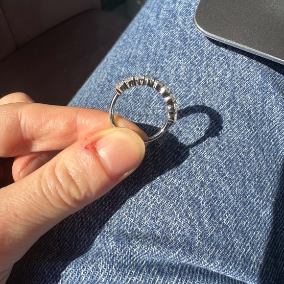 Oval Cut Semi Eternal Vintage Stacked Band Moissanite Ring - SIZE 7 - NEVER WORN - Picture 5 of 5